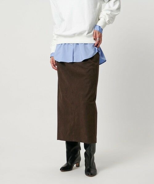 UNITED ARROWS/ユナイテッドアローズ スエード ライク タイト スカート DK. BROWN S(36) UNITED ARROWS/ユナイテッドアローズ スエード ライク タイト スカート DK. BROWN S(36)