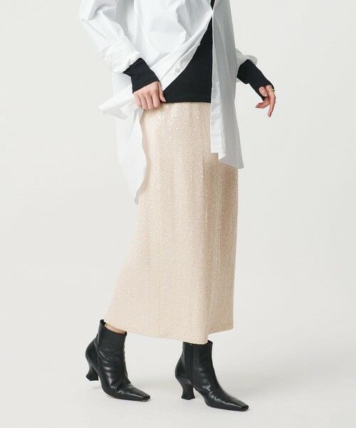 UNITED ARROWS / ユナイテッドアローズ ミニ・ひざ丈スカート | スパンコール Iライン スカート | 詳細1