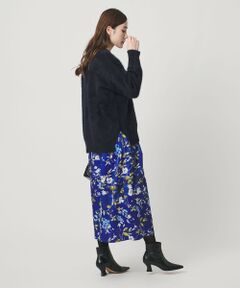 UNITED ARROWS / ユナイテッドアローズ ミニ・ひざ丈スカート | サテン コクーン プリント スカート ‐ウォッシャブル‐