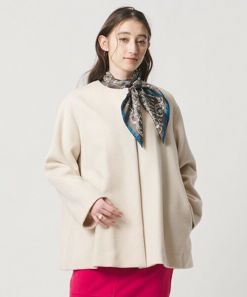 UNITED ARROWS / ユナイテッドアローズ ノーカラージャケット | バック フレア ショート コート | 詳細1