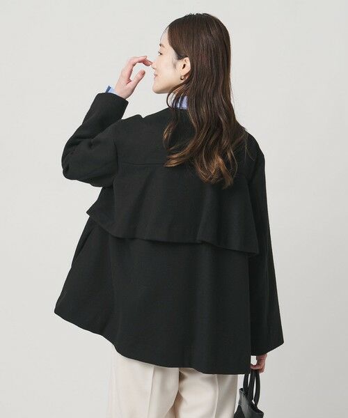 UNITED ARROWS / ユナイテッドアローズ ノーカラージャケット | バック フレア ショート コート | 詳細10