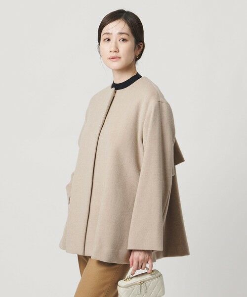 UNITED ARROWS / ユナイテッドアローズ ノーカラージャケット | バック フレア ショート コート | 詳細18