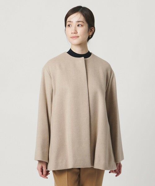 UNITED ARROWS / ユナイテッドアローズ ノーカラージャケット | バック フレア ショート コート | 詳細22