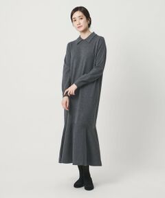 UNITED ARROWS / ユナイテッドアローズ ロング・マキシ丈ワンピース | ニット ペプラム ロング ワンピース