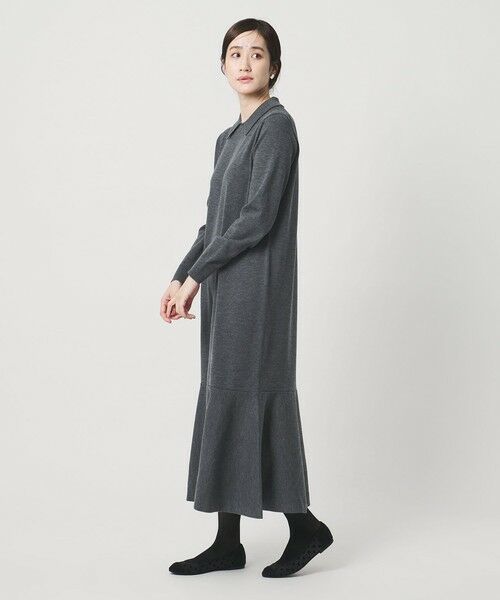 UNITED ARROWS / ユナイテッドアローズ ロング・マキシ丈ワンピース | ニット ペプラム ロング ワンピース | 詳細1