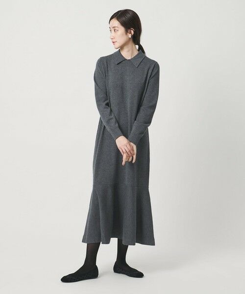 UNITED ARROWS / ユナイテッドアローズ ロング・マキシ丈ワンピース | ニット ペプラム ロング ワンピース | 詳細2
