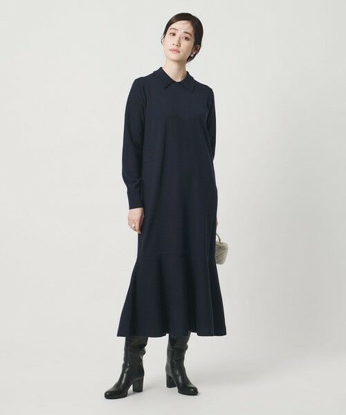 UNITED ARROWS / ユナイテッドアローズ ロング・マキシ丈ワンピース | ニット ペプラム ロング ワンピース | 詳細15
