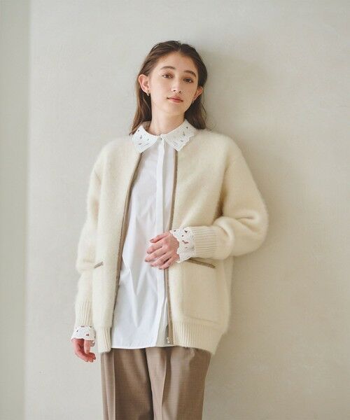 UNITED ARROWS / ユナイテッドアローズ カーディガン・ボレロ | フォックスカシミヤ トリムコンビ カーディガン | 詳細1