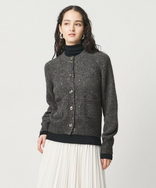 UNITED ARROWS/ユナイテッドアローズ フラワー スパンコール カーディガン DK. GRAY FREE UNITED ARROWS/ユナイテッドアローズ フラワー スパンコール カーディガン DK. GRAY FREE