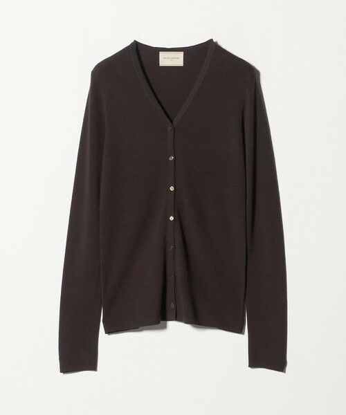 UNITED ARROWS/ユナイテッドアローズ 18G ウール フィット リブ カーディガン DK. BROWN FREE