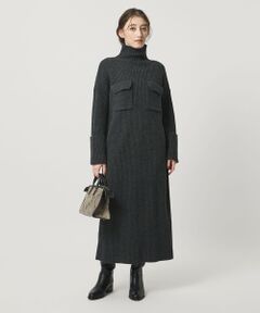 UNITED ARROWS / ユナイテッドアローズ ミニ丈・ひざ丈ワンピース | ＜SACRA＞Wポケット タートル リブ ワンピース