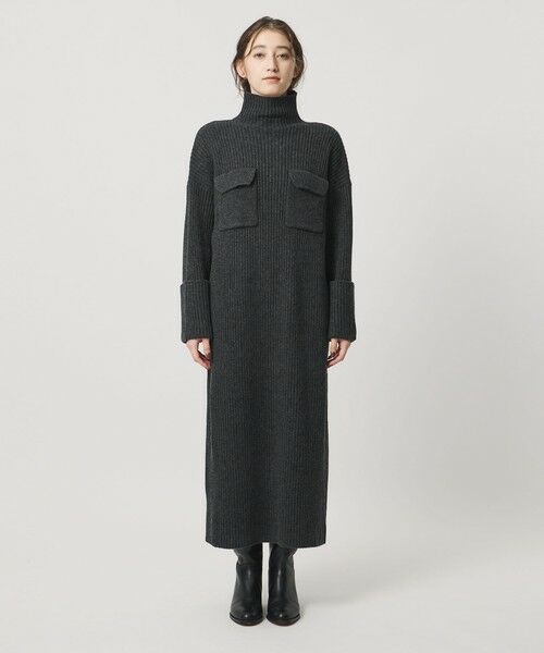 UNITED ARROWS / ユナイテッドアローズ ミニ丈・ひざ丈ワンピース | ＜SACRA＞Wポケット タートル リブ ワンピース | 詳細8