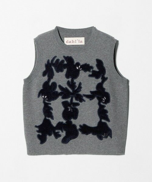 UNITED ARROWS/ユナイテッドアローズ ＜dahl'ia＞エンブロイダリー パッチ ベスト DK. GRAY FREE