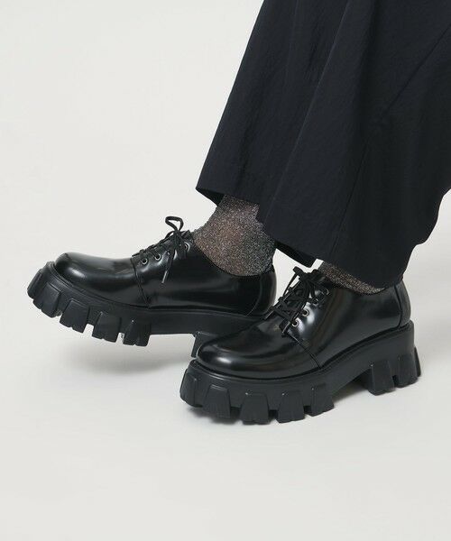 UNITED ARROWS/ユナイテッドアローズ レースアップ プラットフォームシューズ BLACK 23.5cm(36h)