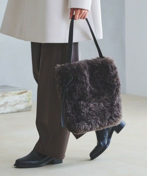 UNITED ARROWS/ユナイテッドアローズ フェイクボア ワンショルダーバッグ DK. BROWN FREE