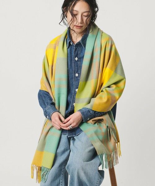 UNITED ARROWS / ユナイテッドアローズ マフラー・ショール・スヌード・ストール | ＜Joshua Ellis＞カシミヤ チェック ストール | 詳細1
