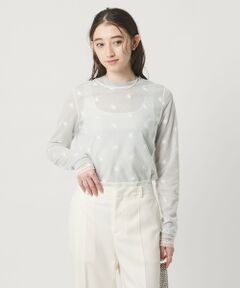 UNITED ARROWS / ユナイテッドアローズ カットソー | チュールフラワー カットソー ‐ウォッシャブル‐