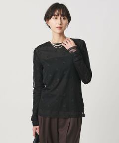 UNITED ARROWS / ユナイテッドアローズ カットソー | チュールフラワー カットソー ‐ウォッシャブル‐