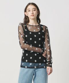 UNITED ARROWS / ユナイテッドアローズ カットソー | チュールフラワー カットソー ‐ウォッシャブル‐