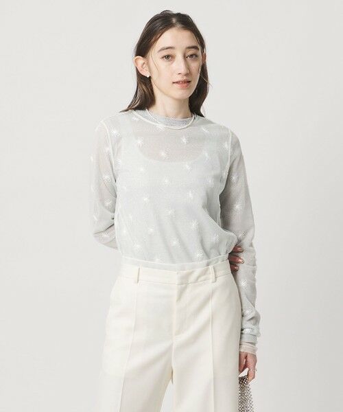 UNITED ARROWS / ユナイテッドアローズ カットソー | チュールフラワー カットソー ‐ウォッシャブル‐ | 詳細1