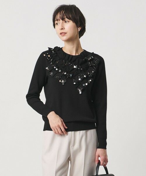 UNITED ARROWS / ユナイテッドアローズ ニット・セーター | フリル ビジュー ニット | 詳細7