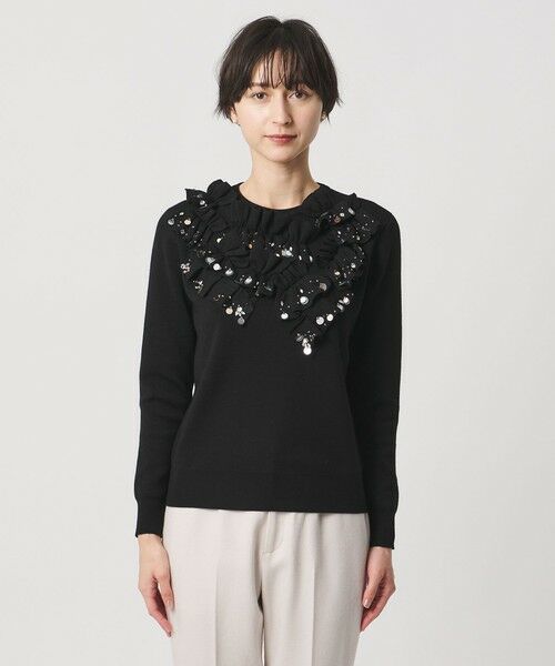 UNITED ARROWS / ユナイテッドアローズ ニット・セーター | フリル ビジュー ニット | 詳細9