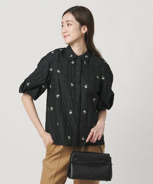 UNITED ARROWS / ユナイテッドアローズ シャツ・ブラウス | スクエア フラワー ジャガード ブラウス | 詳細1