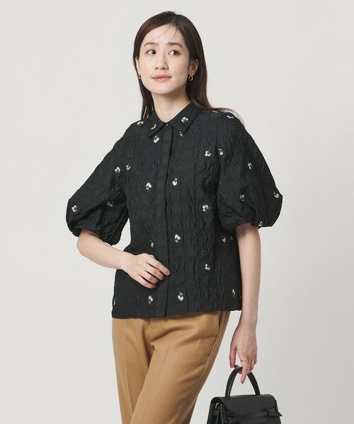 UNITED ARROWS / ユナイテッドアローズ シャツ・ブラウス | スクエア フラワー ジャガード ブラウス | 詳細3