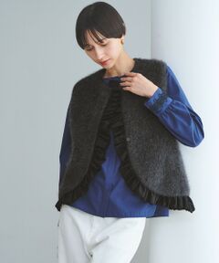 UNITED ARROWS / ユナイテッドアローズ ベスト | フォックスカシミヤ フリルコンビ ベスト