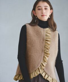 UNITED ARROWS / ユナイテッドアローズ ベスト | フォックスカシミヤ フリルコンビ ベスト