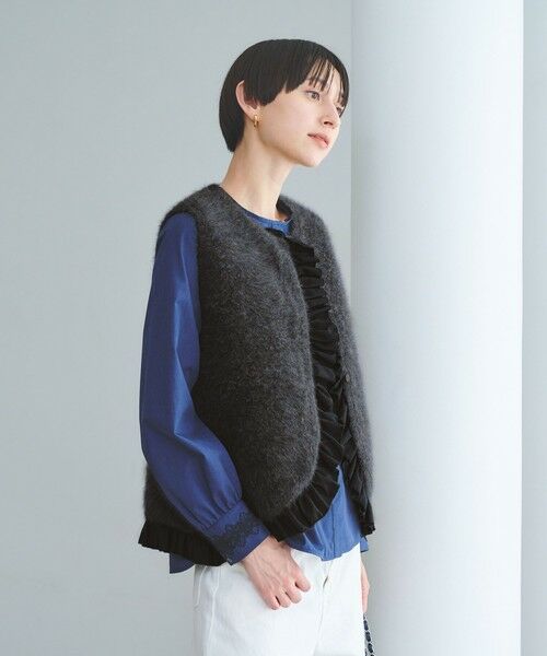 UNITED ARROWS / ユナイテッドアローズ ベスト | フォックスカシミヤ フリルコンビ ベスト | 詳細2