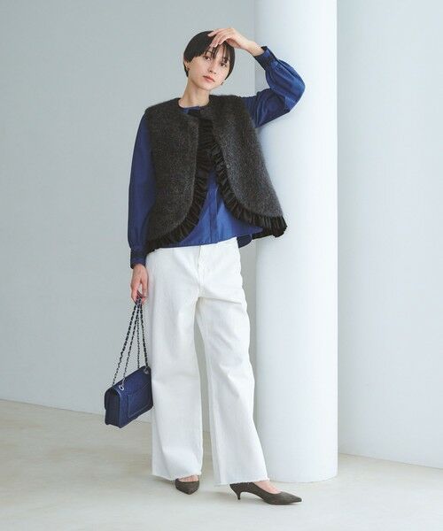 UNITED ARROWS / ユナイテッドアローズ ベスト | フォックスカシミヤ フリルコンビ ベスト | 詳細3