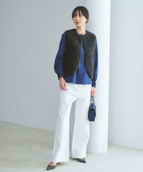 UNITED ARROWS / ユナイテッドアローズ ベスト | フォックスカシミヤ フリルコンビ ベスト | 詳細4