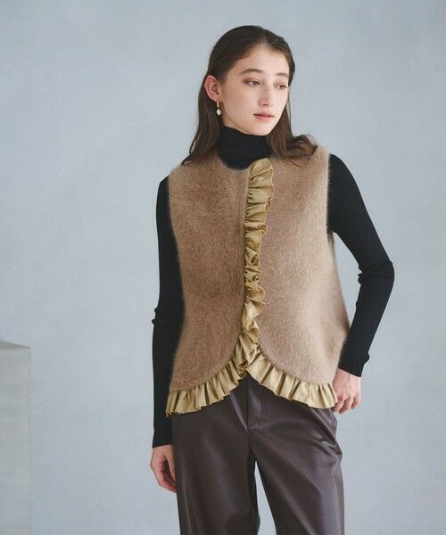 UNITED ARROWS / ユナイテッドアローズ ベスト | フォックスカシミヤ フリルコンビ ベスト | 詳細16