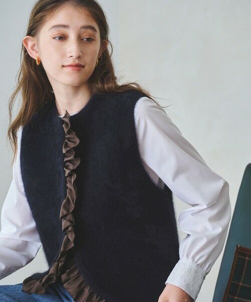 UNITED ARROWS / ユナイテッドアローズ ベスト | フォックスカシミヤ フリルコンビ ベスト | 詳細26