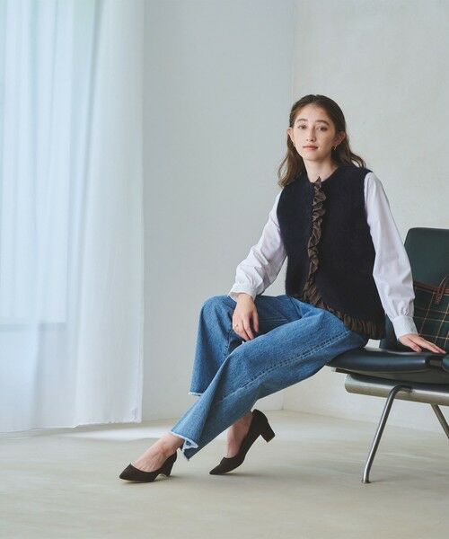 UNITED ARROWS / ユナイテッドアローズ ベスト | フォックスカシミヤ フリルコンビ ベスト | 詳細27