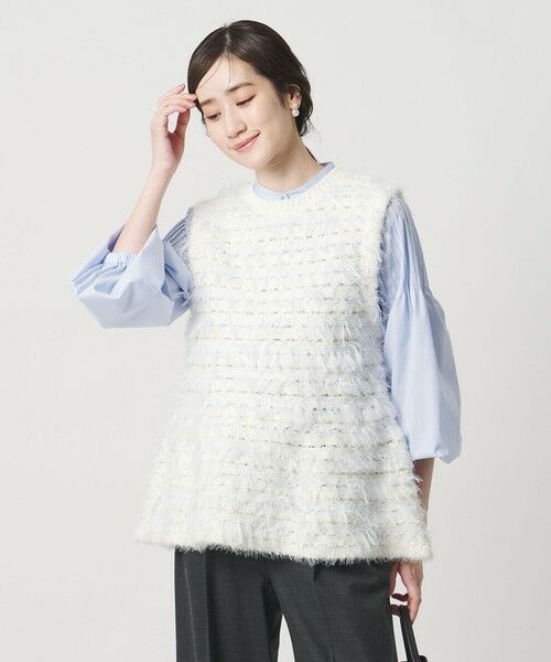 UNITED ARROWS / ユナイテッドアローズ ベスト | ミックスヤーン ペプラム ベスト | 詳細1