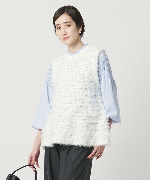 UNITED ARROWS / ユナイテッドアローズ ベスト | ミックスヤーン ペプラム ベスト | 詳細2