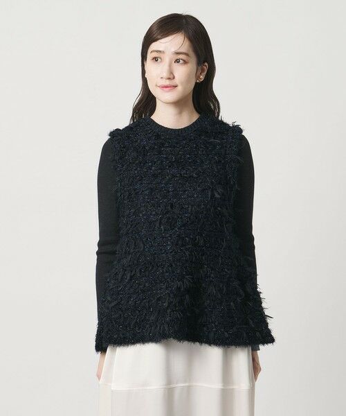 UNITED ARROWS / ユナイテッドアローズ ベスト | ミックスヤーン ペプラム ベスト | 詳細12