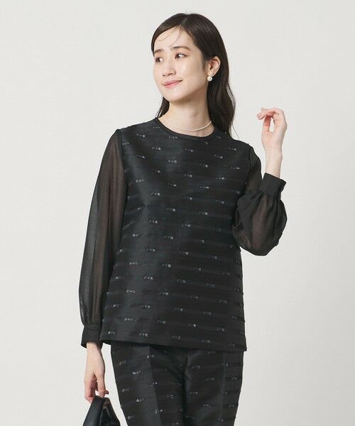 UNITED ARROWS / ユナイテッドアローズ シャツ・ブラウス | リボン カットジャガード ブラウス | 詳細1