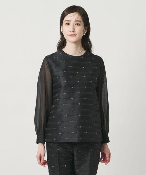 UNITED ARROWS / ユナイテッドアローズ シャツ・ブラウス | リボン カットジャガード ブラウス | 詳細3