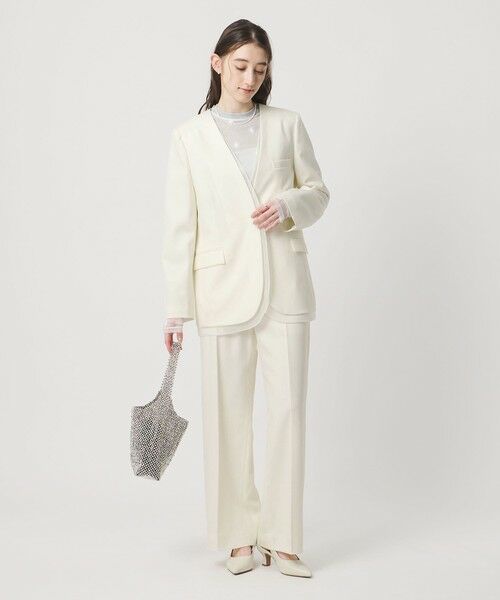 UNITED ARROWS / ユナイテッドアローズ ノーカラージャケット | オーガンジー コンビ ジャケット | 詳細3