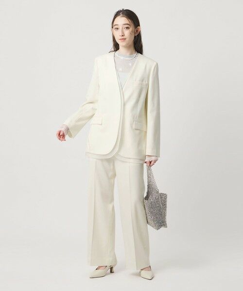 UNITED ARROWS / ユナイテッドアローズ ノーカラージャケット | オーガンジー コンビ ジャケット | 詳細4