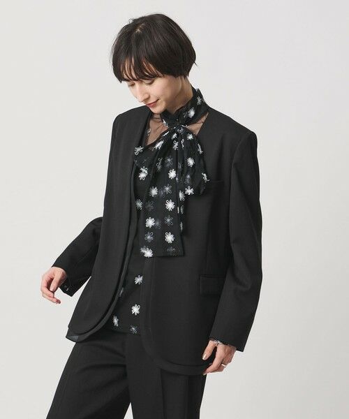 UNITED ARROWS / ユナイテッドアローズ ノーカラージャケット | オーガンジー コンビ ジャケット | 詳細12