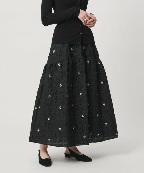 UNITED ARROWS / ユナイテッドアローズ ミニ・ひざ丈スカート | スクエア フラワー ジャガード スカート | 詳細1