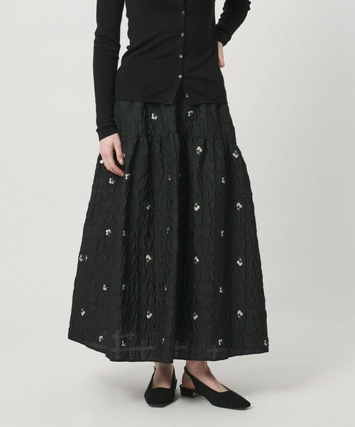 UNITED ARROWS / ユナイテッドアローズ ミニ・ひざ丈スカート | スクエア フラワー ジャガード スカート | 詳細2