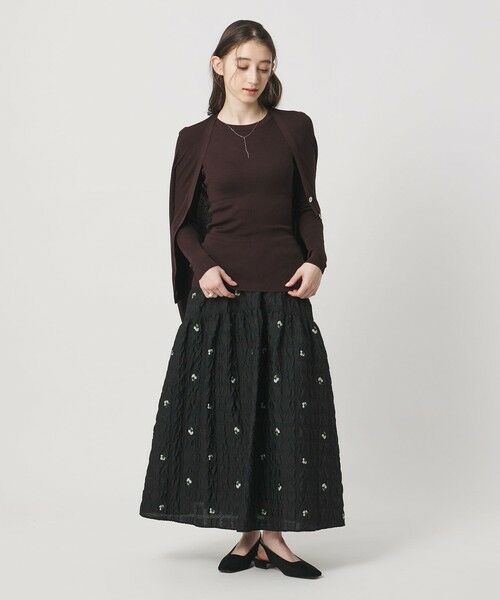 UNITED ARROWS / ユナイテッドアローズ ミニ・ひざ丈スカート | スクエア フラワー ジャガード スカート | 詳細4