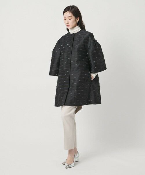 UNITED ARROWS / ユナイテッドアローズ ノーカラージャケット | リボン カットジャガード コート | 詳細1