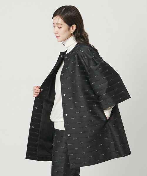 UNITED ARROWS / ユナイテッドアローズ ノーカラージャケット | リボン カットジャガード コート | 詳細2