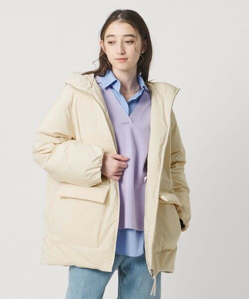 UNITED ARROWS / ユナイテッドアローズ ダウンジャケット・ベスト | フーディド ダウンコート(OFF WHITE)